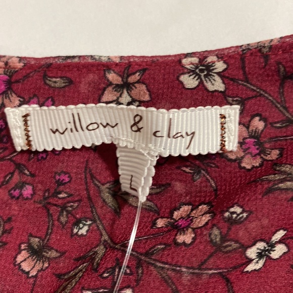 Willow & Clay Wrap Front Cropped Ruffled Top Sz L NWT - Picture 8 of 9